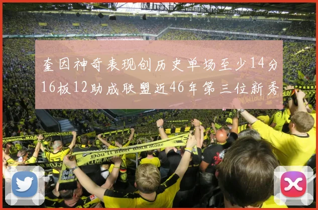 奎因神奇表现创历史单场至少14分16板12助成联盟近46年第三位新秀